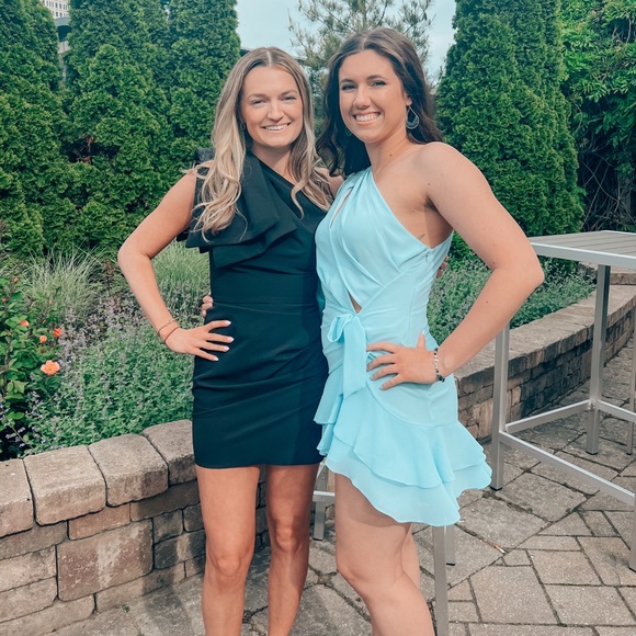 Michael Costello x Revolve Sunny mini dress in blue size Medium - Picture 4 of 6